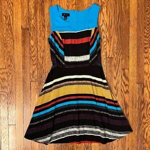Vintage Striped Sleeveless Skater Dress